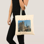 Paris Notre Dame Cathedral uitzicht canvas tas (Voorkant (product))