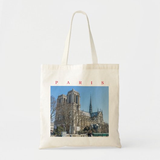 Paris Notre Dame Cathedral uitzicht canvas tas (Voorkant)