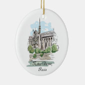 Paris Notre Dame Sketch Design Ornament (Rechts)