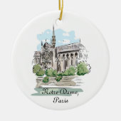 Paris Notre Dame Sketch Design Ornament (Voorkant)