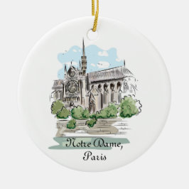 Paris Notre Dame Sketch Design Ornament