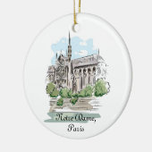 Paris Notre Dame Sketch Design Ornament (Links)