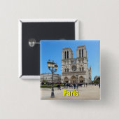 PARIS Notre Dame Vierkante Button 5,1 Cm (Voorkant /achterkant)
