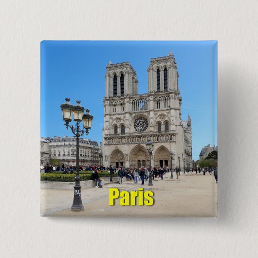 PARIS Notre Dame Vierkante Button 5,1 Cm (Voorkant)