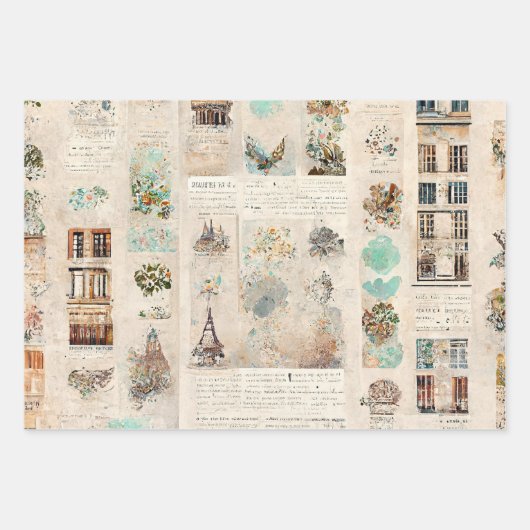 Paris Oh-la-la  Pattern Inpakpapier Vel (Voorkant)