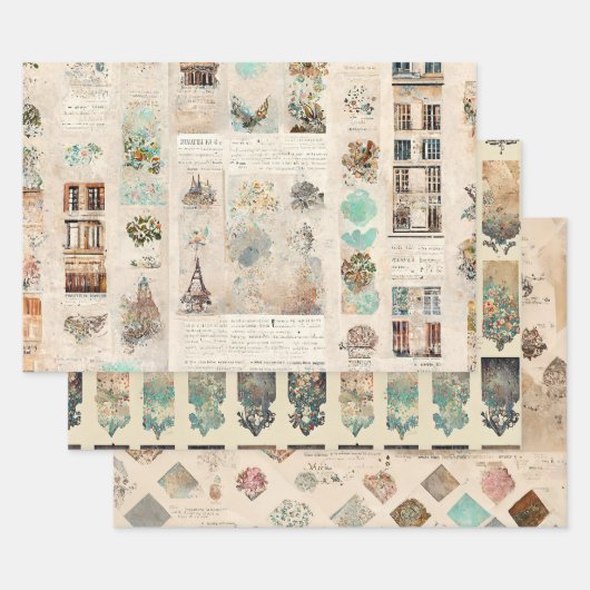 Paris Oh-la-la  Pattern Inpakpapier Vel (Set)