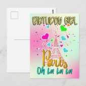 Paris Oh Lala Birthday Girl Eiffel Tower Matching Briefkaart (Voorkant / Achterkant)