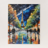 PARIS on a rainy day. Eiffel Tower, Starry Night Legpuzzel (Verticaal)