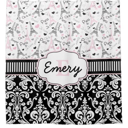 Paris Ooh La La La La La Douchegordijn (Voorkant)