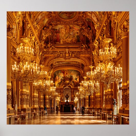 Paris Opera Garnier Interieur Uitzicht Poster (Voorkant)