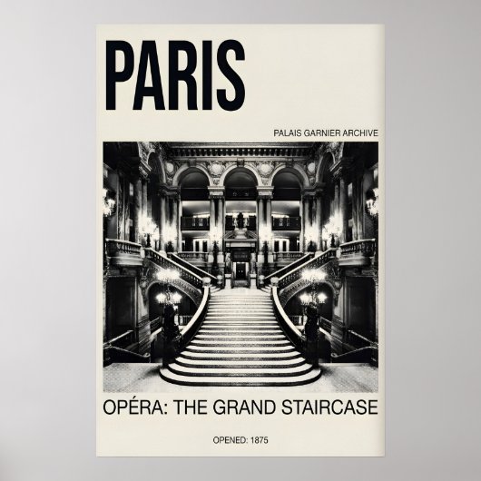 Paris Opera Prent - Palais Garnier Grote Trap Poster (Voorkant)