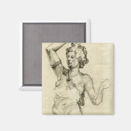 Paris Opera Sculptuur Schets Magneet - 2" x 2" (Voorkant / Achterkant)