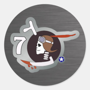 Paris P-40 WWII Nose Art Ronde Sticker