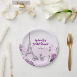 Paris Paarse Iris Frans Papieren Bordje