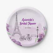 Paris Paarse Iris Frans Papieren Bordje (Voorkant)