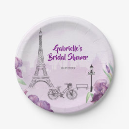 Paris Paarse Iris Frans Papieren Bordje