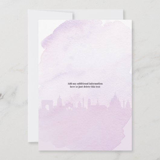 Paris Paarse Iris French Bridal Shower Kaart (Achterkant)