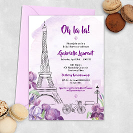 Paris Paarse Iris French Bridal Shower Kaart