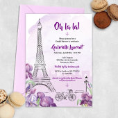 Paris Paarse Iris French Bridal Shower Kaart
