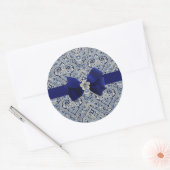 Paris Paisley Indigo Ronde Sticker (Envelop)