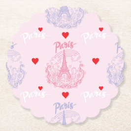 Paris Papieren Onderzetters, Eiffeltoren Feest Kartonnen Onderzetters