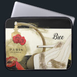 Paris Parfum Parfum Rozen Hoge Hakken & Lippenstif Laptop Sleeve<br><div class="desc">Aangepast ontwerp</div>