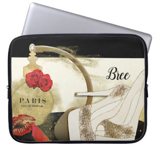 Paris Parfum Parfum Rozen Hoge Hakken & Lippenstif Laptop Sleeve