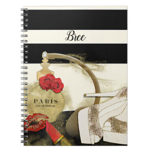 Paris Parfum Parfum Rozen Hoge Hakken & Lippenstif Notitieboek