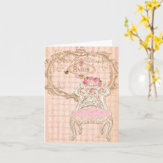 Paris Paris Royal Pink de la Queen's Chair Kaart (Gele Bloem)