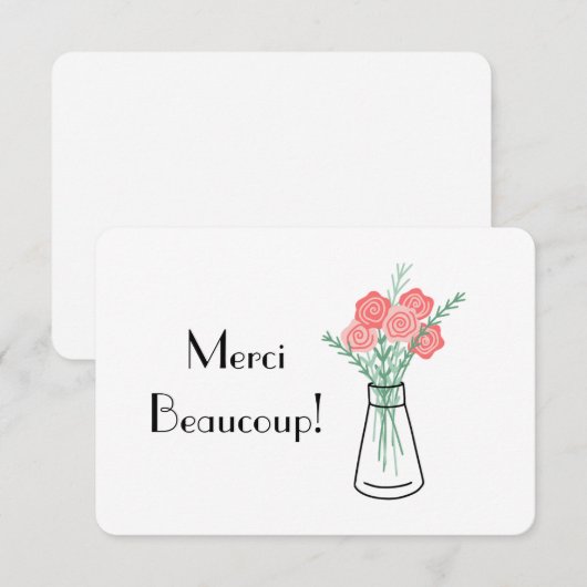 Paris Party bedankpas Bedankkaart (Voorkant / Achterkant)