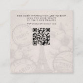 Paris Passport Wedding QR Informatiekaartje (Voorkant)