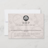 Paris Passport Wedding RSVP Kaart (Voorkant)