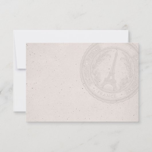 Paris Passport Wedding RSVP Kaart (Achterkant)