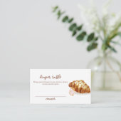 Paris Pastry Croissant Luier Raffle Baby shower Informatiekaartje (Staand voorkant)