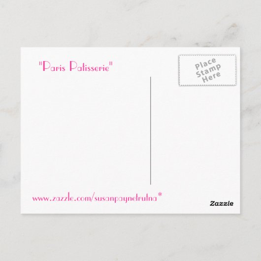 "Paris Patisseries" Briefkaart (Achterkant)