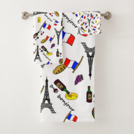 Paris Pattern French Bathroom Towel Set Bad Handdoek