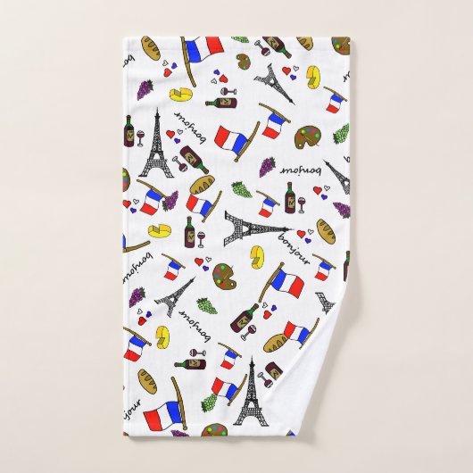 Paris Pattern French Bathroom Towel Set Bad Handdoek (Handdoek)