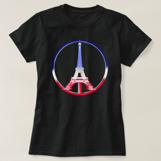 Paris Peace Eiffel Tower T-shirt (Design voorkant)