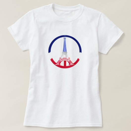 Paris Peace Eiffel Tower T-shirt (Design voorkant)