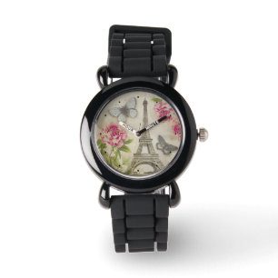 Paris Peonies Vlinders kijken Horloge