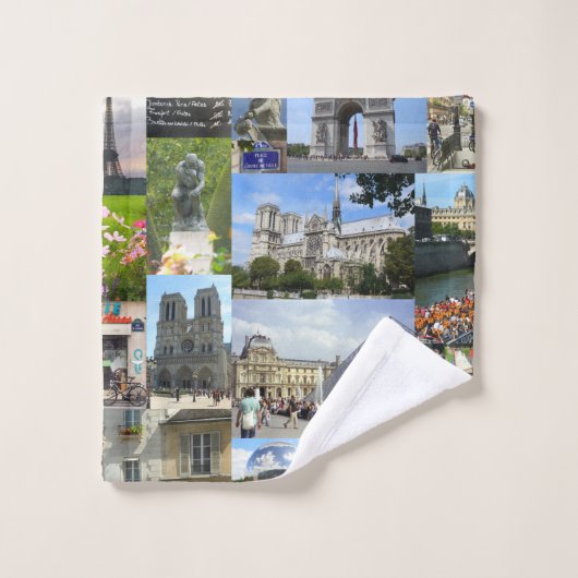 Paris Photo Collage Bad Handdoek (Wasdoekje)