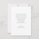 Paris Pink Bicycle Waterverf Favor Bag Bedankkaart (Achterkant)