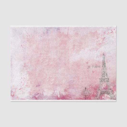 Paris Pink  Distressed Tissue Paper Tissuepapier (Voorkant)