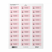 Paris Pink Eiffel Tower Etiket (Full Sheet)