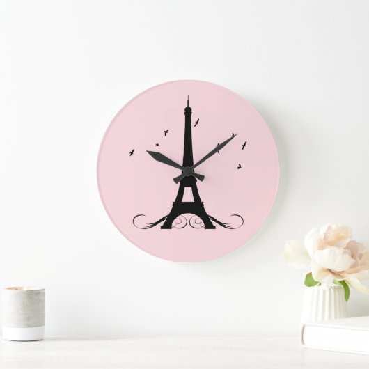 Paris Pink Eiffel Tower Grote Klok (Huis)