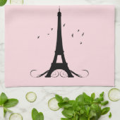 Paris Pink Eiffel Tower Theedoek (Gevouwen)