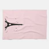 Paris Pink Eiffel Tower Theedoek (Horizontaal)