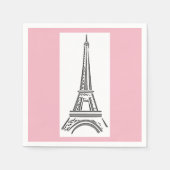 Paris Pink Eiffel Tower Theme Paper Paper Napkins Servet (Voorkant)