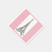 Paris Pink Eiffel Tower Theme Paper Paper Napkins Servet (Hoek)