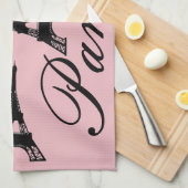Paris Pink Eiffeltoren Theedoek (Quarter Fold)